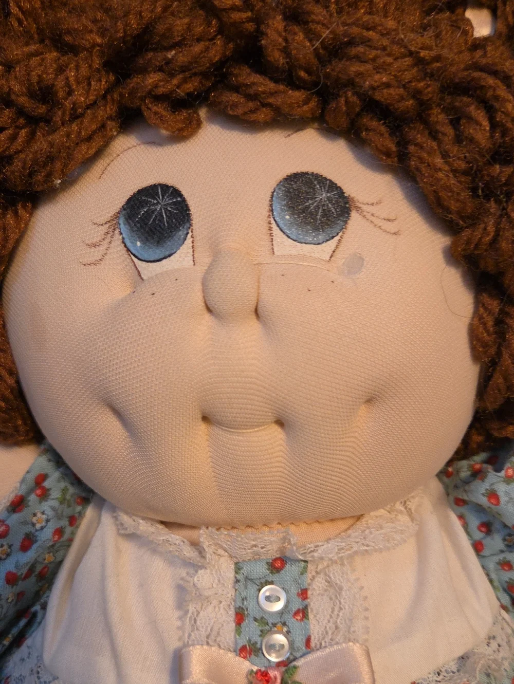 Vintage 1980s Homemade Soft Sculpture Cabbage Patch Style Doll